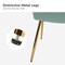 Velvet Upholstered Wingback Armless Side Chair with Gold Metal Legs for Living Room or Dining